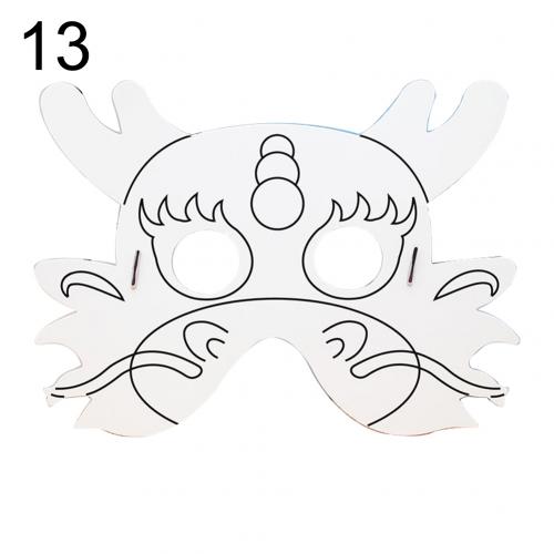 Cartoon Tier Papier Malerei Maske Graffiti DIY Kunst Handwerk Kindergarten Kinder Spielzeug Intelligenz Entwicklungs Spielzeug