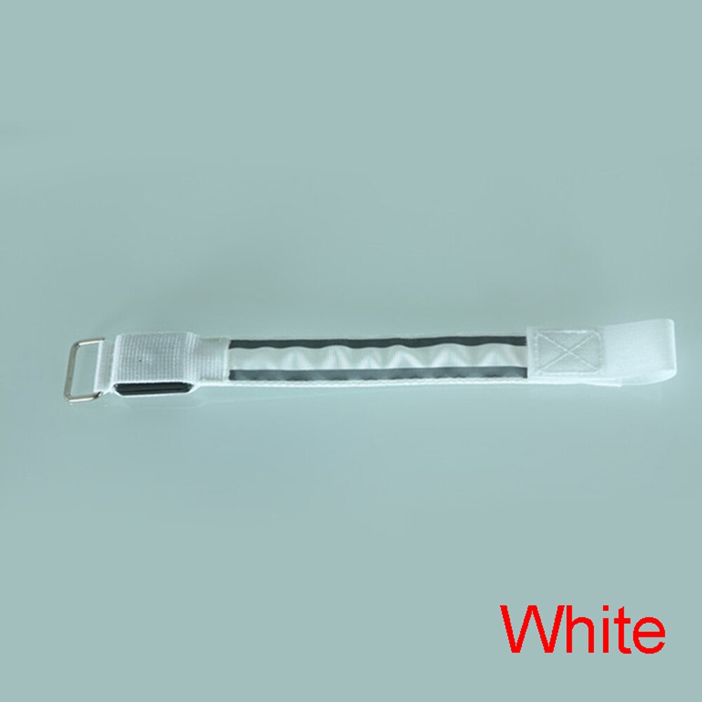 Reflecterende veiligheidsgordel voor buitensporten, armband voor nachtelijk fietsen en hardlopen, led-armband: Wit