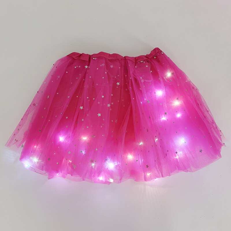 LED świecące światło spódnica z tiulu dorosłych dzieci dziewczyny księżniczka Tutu spódnica dzieci tkaniny Party taniec minispódniczka kostium ubrania Cosplay: B11-23x28cm