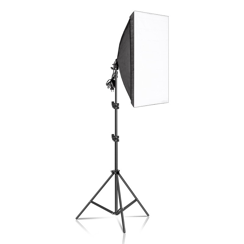 Fotografering softbox belysningssatser 50 x 70cm kontinuerligt ljus system mjuk låda för skönhet levande fotostudio utrustning
