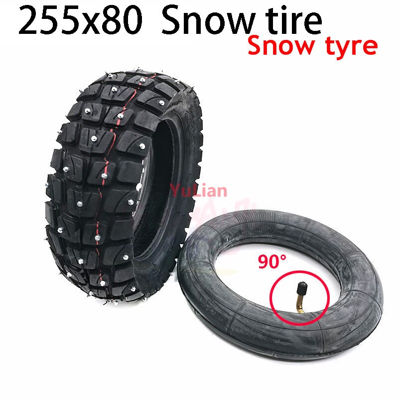 255 x 80 snö- och isdäck för speedal grace 10 zero 10x kugoo  m4 pro-däck 10 x 3 tum offroad-ytterdäck elektrisk scooter: Slang och däck a