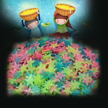 100 stk / taske glød i mørket 3cm- stjernet lysende legetøj fluorescerende stjerne klistermærker legetøj til børn soveværelse hjemmeindretning farverigt