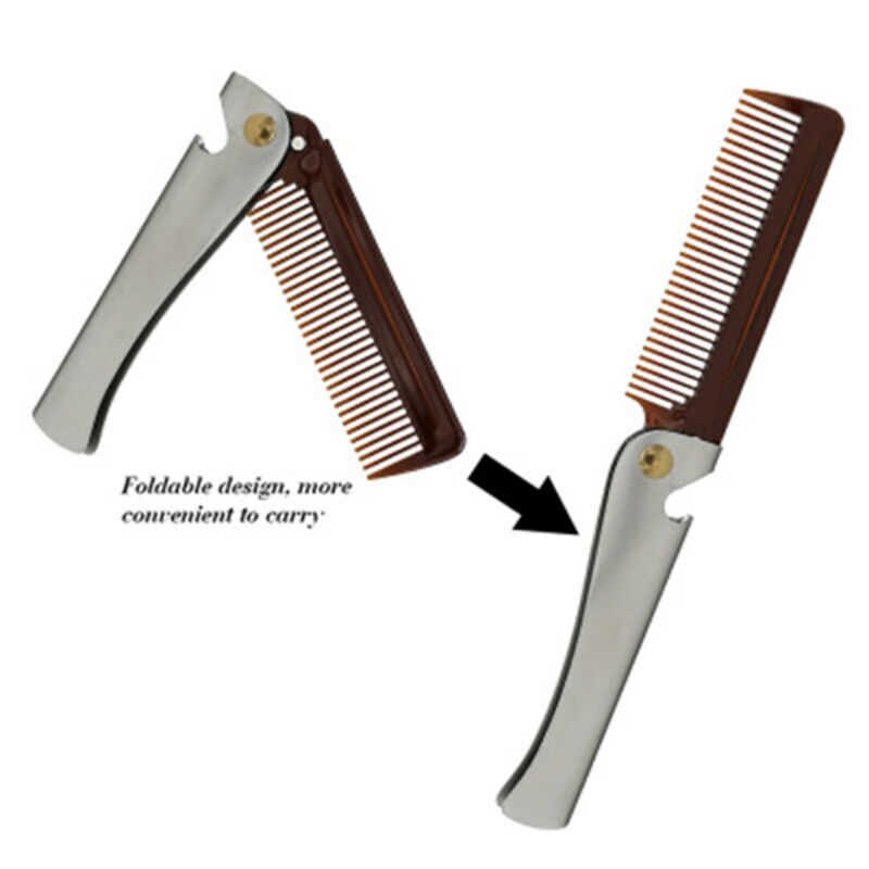 Bottle opener Round Folding Teeth Travel Beard Stainless Steel Comb