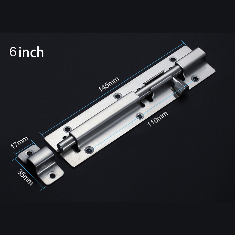 1Pc 3/4/5 Inch Long Silver Stainless Steel Door Latch Sliding Lock Barrel Bolt Latch Hasp Stapler Gate Safety Lock