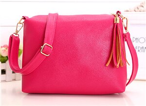 SHYAA nouvelle femme sac coréenne gland petit sac à main Pu décontracté diagonale épaule sac de messager femme sac à bandoulière: Rose