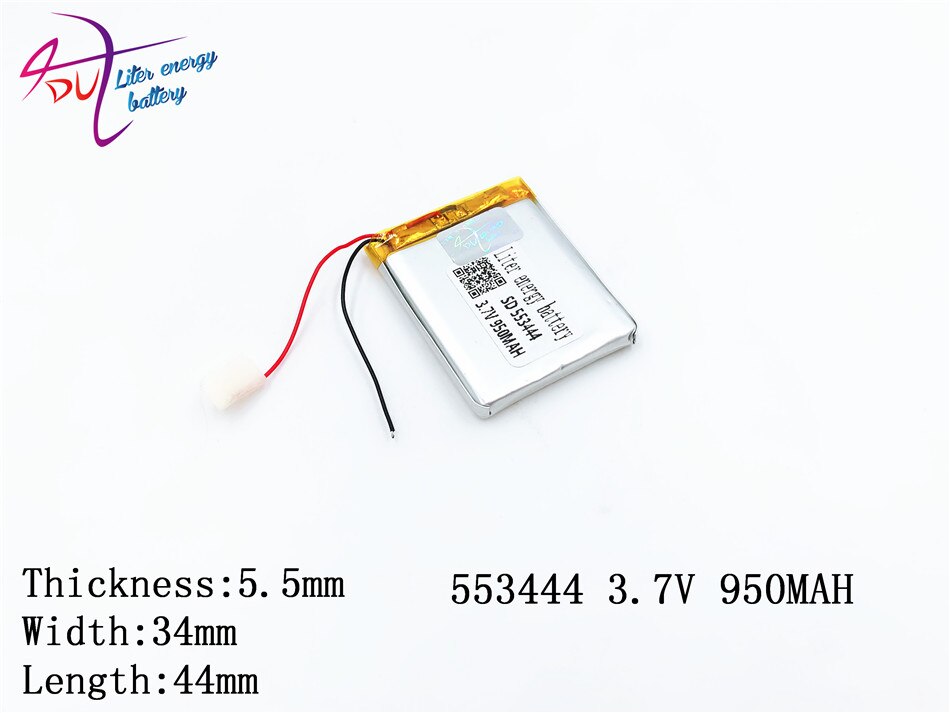 Liter Energy-batería recargable de polímero de litio, 553444, 553545, 3,7 v, 950mah, Mp3/4/5, Bluetooth, monitoreo de batería de Radio