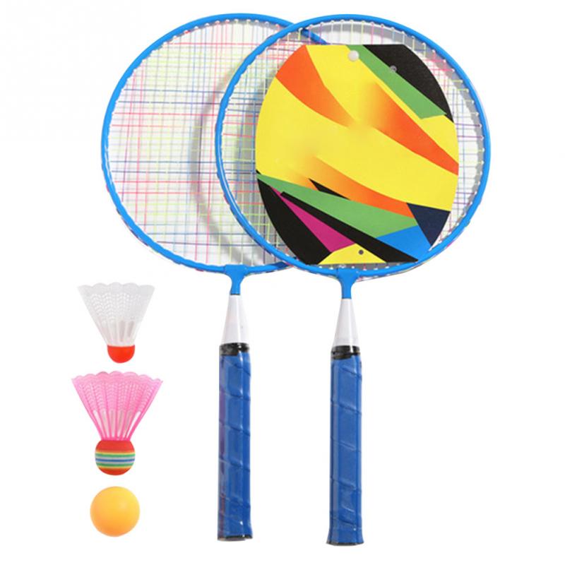 Portatile Divertente Palle Scuola Materna Gioco di sport con Racchette anti scontrino Maniglia Esterna Coperta Parco Giochi per Bambini di badminton impostato Regalo