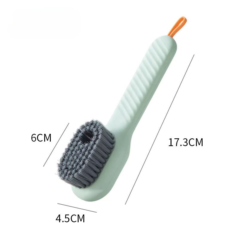 Cleaning Shoe Brush, Multifunctional Long Handle Shoe Brush Cleaner, Hangable Soft Bristle Shoes Cleaning Scrubber: silver color