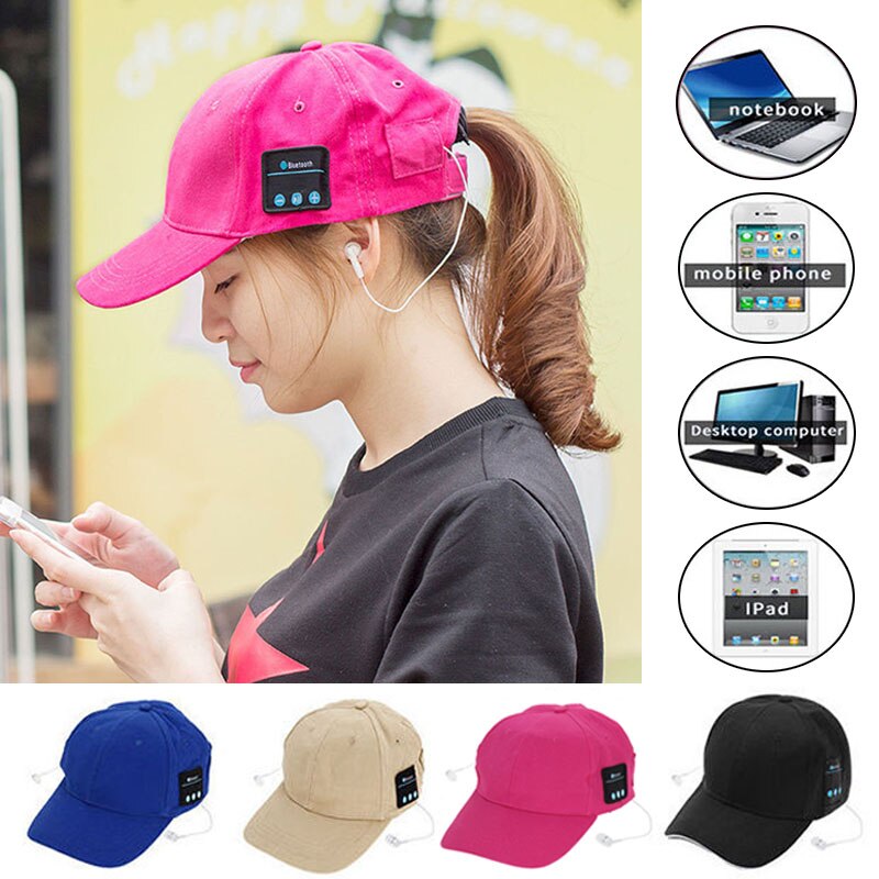 Wireless Bluetooth Sports Baseball Cap Smart Hat Music Headphone Speaker Handsfree with Mic for iPhone 7 Plus Samsung S7 YA88