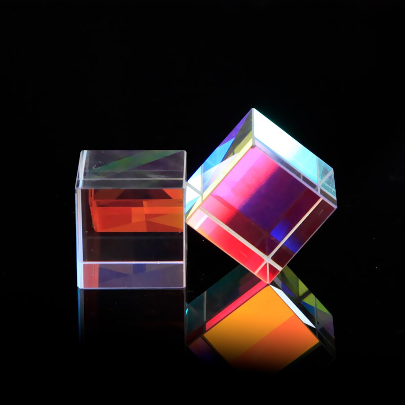 Optical Glass Cube 18mm Color Prism Dichroic X-Cube 6sides DIY Light Cube Prism Photography Accessories Beam Combiner