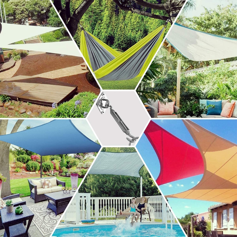 Awning Hardware Kit 8mm Shade Sail Installation Hardware Kit Anti-Rust Stainless Canopy Stainless Attachment for Garden