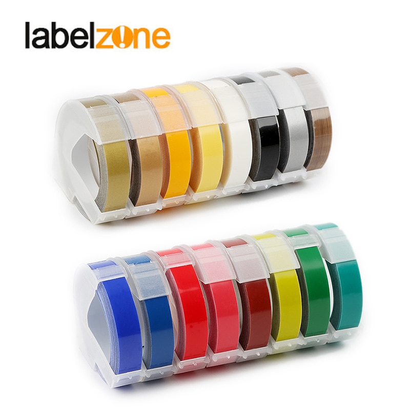 20 colors 3Rolls/lot 3D 9mm PVC Embossing Label Tape Compatible Dymo 1610 12965 Manual Label printer for Motex E101 Label Makers