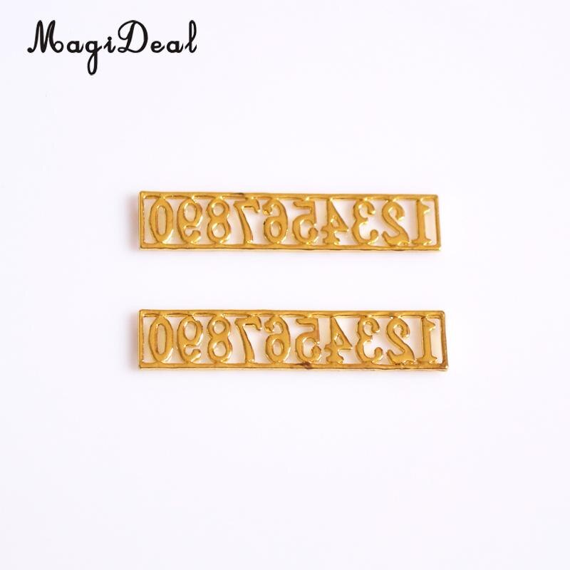 MagiDeal Vintage 1/12 Scale Golden Dolls House Miniature Set of Metal Numbers 0-9 Door for Office Bedroom Bar Pub Acce