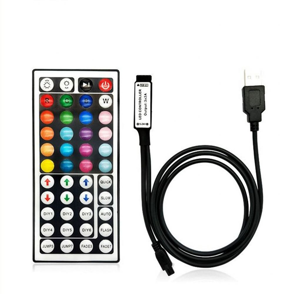 Usb 3/24/44 nøkler ledet rgb kontroller  dc12v ir fjernkontroll til smd 3528 5050 rgb ledet stripe lys