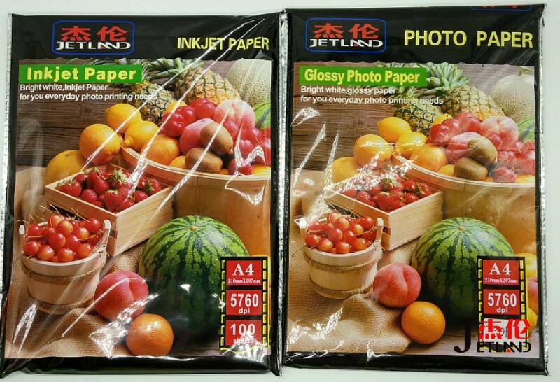 50sheets double side Glossy inkjet Paper 120g 160g 200g 240g 300gsm for restaurant menu photo image printing Jetland photo paper