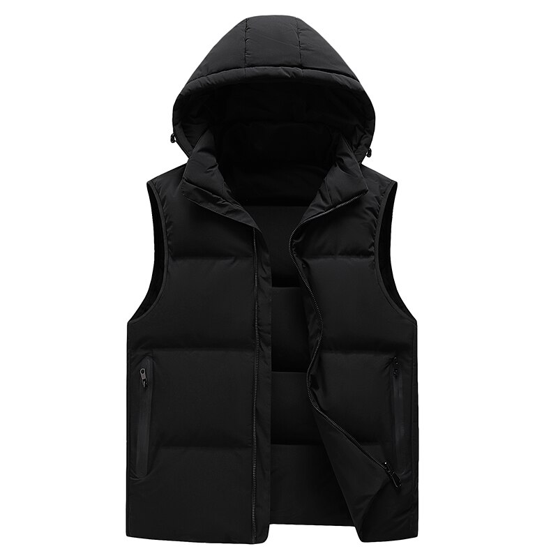 Gilet d'automne et d'hiver à capuche pour jeune homme, beau, coréen, , Double face, pour étudiant: Black / 6XL(97.5-105)KG