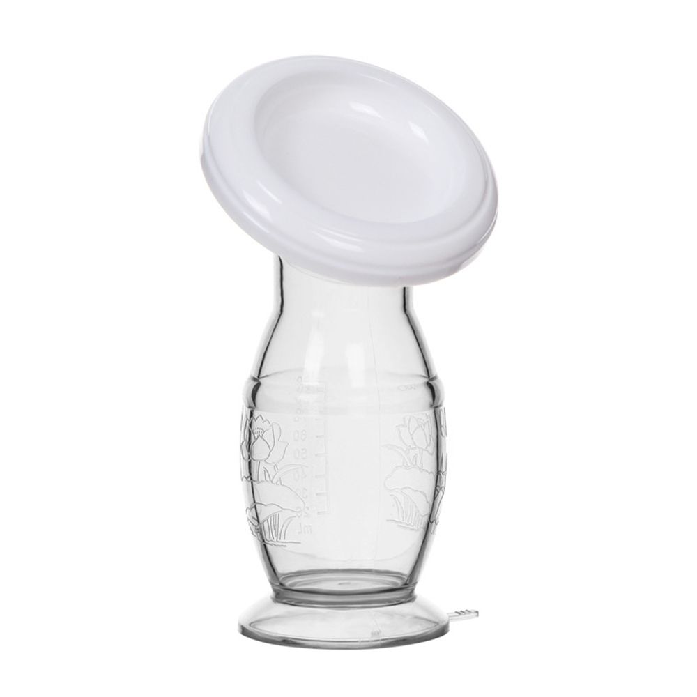 Silicone di alimentazione con coperchio tiralatte manuale correzione automatica latte materno collettore di latte materno per allattamento: transparent
