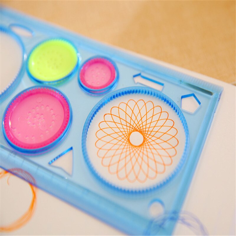 Pintura multifunción rompecabezas espirógrafo regla geométrica herramientas de dibujo Kawaii Plantilla de círculos para niños dibujo