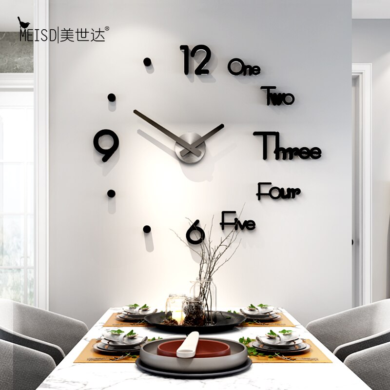Concept Silent Acrylic Large Decorative DIY Numbers Wall Clock Modern Living Room Home Wall Watch Wall Stickers