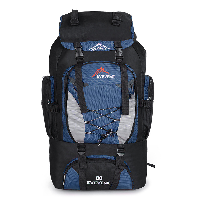 80L Mannen Unisex Waterdichte Rugzak Travel Pack Sport Bag Pack Outdoor Wandelen Klimmen Camping Rugzak Voor Mannelijke Vrouwen Vrouwelijke: Deep Blue