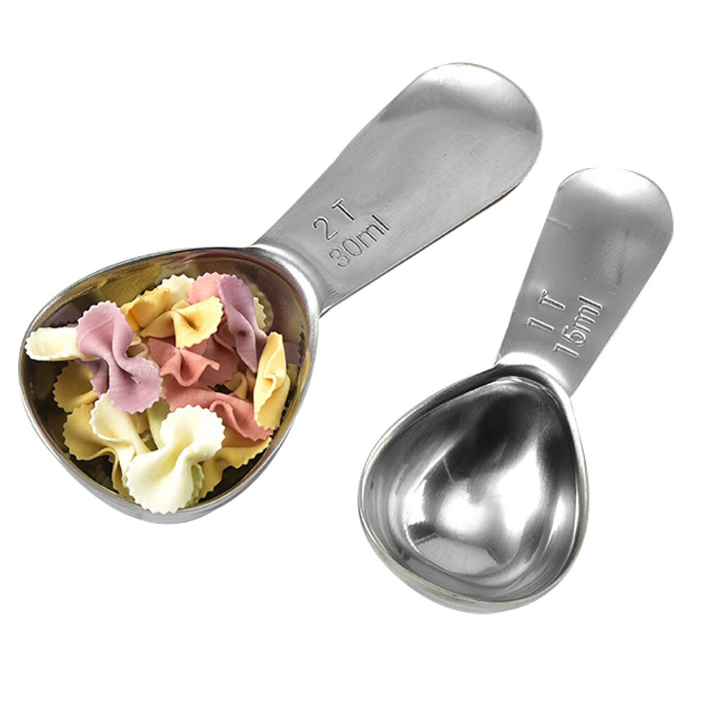 Mælkepulver måleske rustfrit stål kaffe sukker mel spiseske mål tørre flydende ingredienser scoop 15ml/30ml