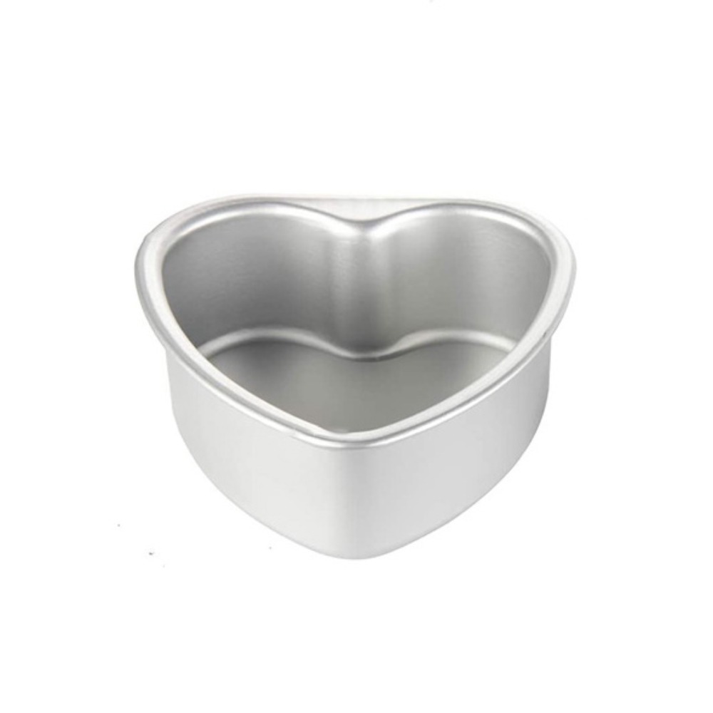 Aftagelig bund hjerteformet kageform non-stick aluminiumslegering chokoladekageform gør-det-selv metal hjerte kage bageform til hjemmet: Lysegul