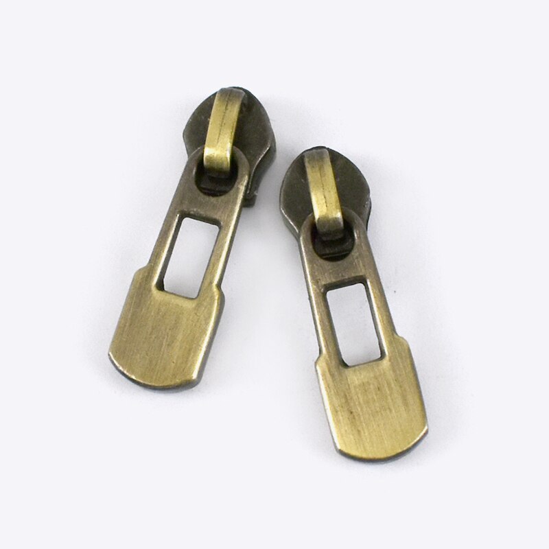 Cabezales de cremallera de Metal para cremalleras de nailon, Kit de reparación de cremalleras deslizantes para bolsas de ropa, accesorios de costura DIY, 10/20 piezas 3 #: Brass-No3-10Pcs