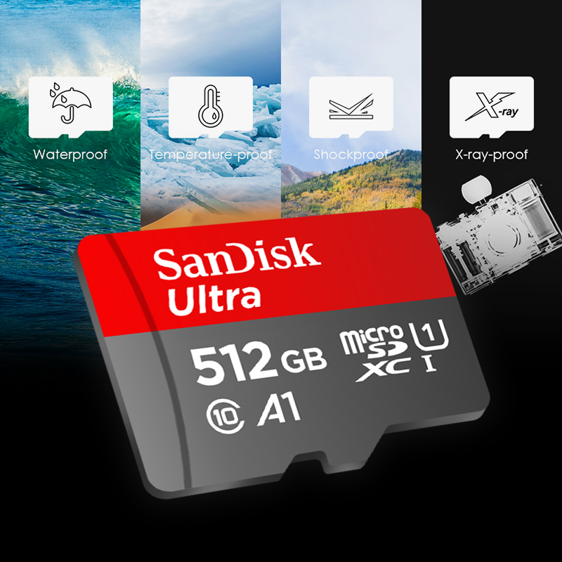Original SanDisk Micro SD Card C10 32GB 64GB 128GB 256GB 512GB Up to 150MB/s Microsd Memory Card 1TB A1 Flash TF Card for Phone