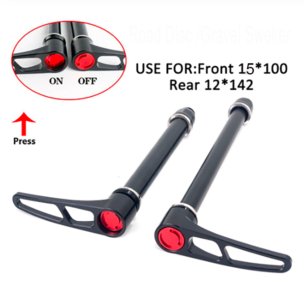 Bicycle quick release lever, the front fork is 15x100mm, the rear fork is 12x142mm, Axis pass