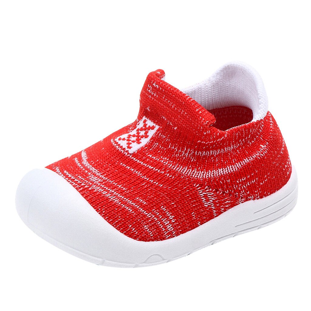 Chaussures de Sport à enfiler pour bébé, baskets à enfiler pour enfants, en maille solide, garçons et filles, tendance: Red / 6.5