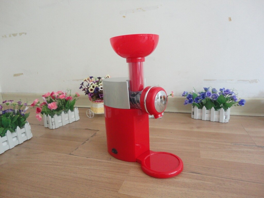 Household Small Cone Fruit Ice Cream Machine Children Making Machine Homemade Ice Cream Machine: red
