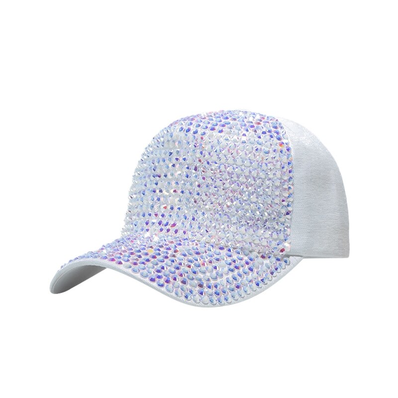 Nuove Donne di Modo Berretto Da Baseball di Strass Perla Di Lusso Paillettes Sport Cap Traspirante Snapback Cappello di Sun del Cappello di Hip Hop: A8