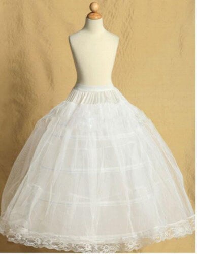 Vestido blanco de 2 aros para niña y niña, ropa interior para niña pequeña, enagua de crinolina para boda, de 3 a 14 años