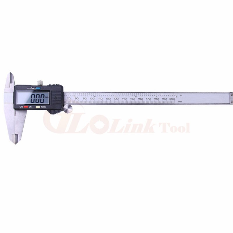 8" 200mm Digital Caliper Stainless Steel Digital LCD Caliper Vernier Caliper with Retail+Box