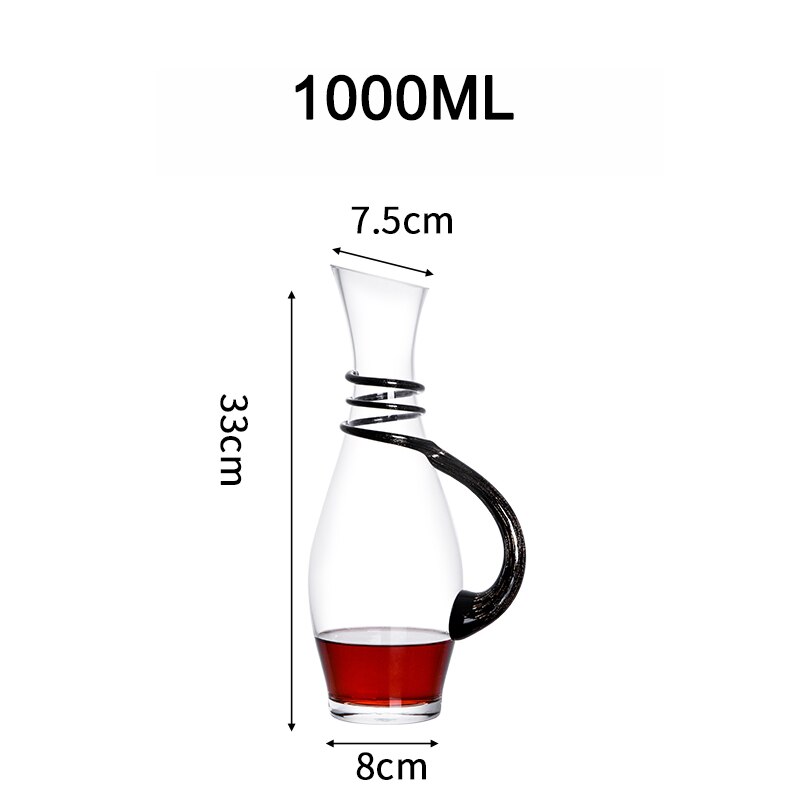 DECHOUS Weindekanter 1000ml - Handheld Glas Für Rotwein & Whisky
