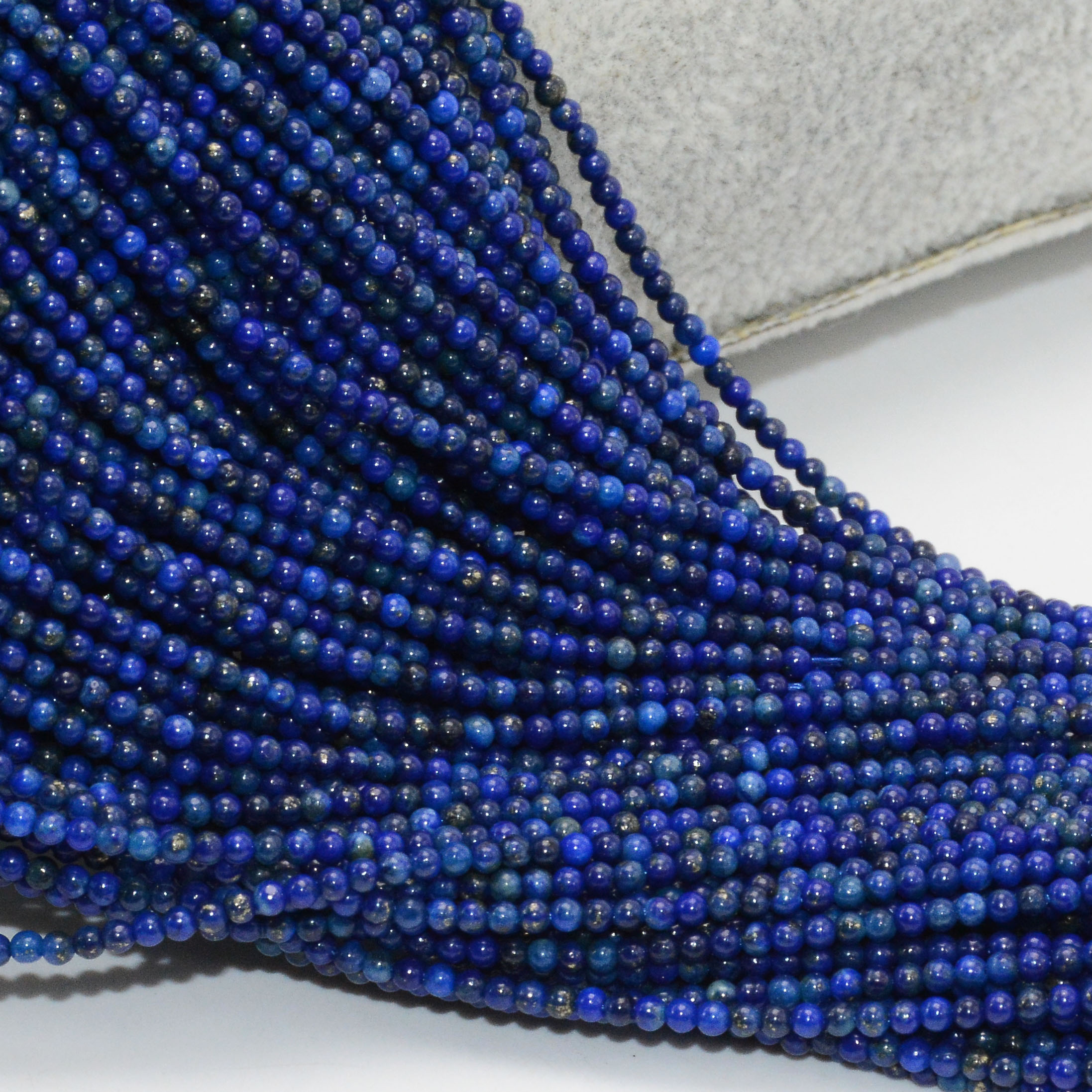 Lapis Lazuli naturais Pequenas Soltas Em Torno Beads 1.8mm-Sem Tratamento