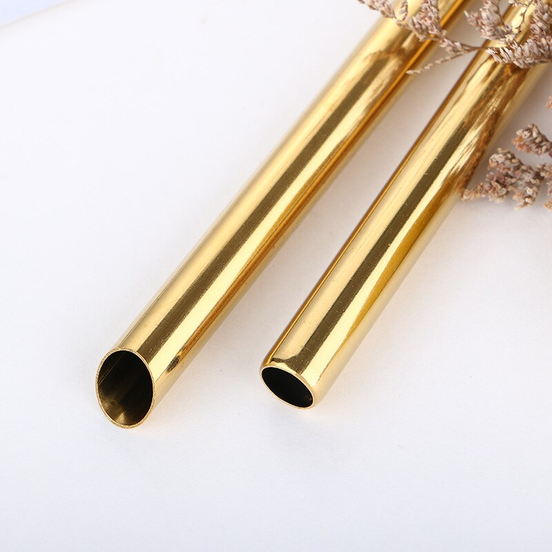 5/10pcs 12mm Reusable Pointed-End Drinking Straw Stainless Steel Drink Pearl Milkshake Fat Bubble Tea Straws Cocktail Party