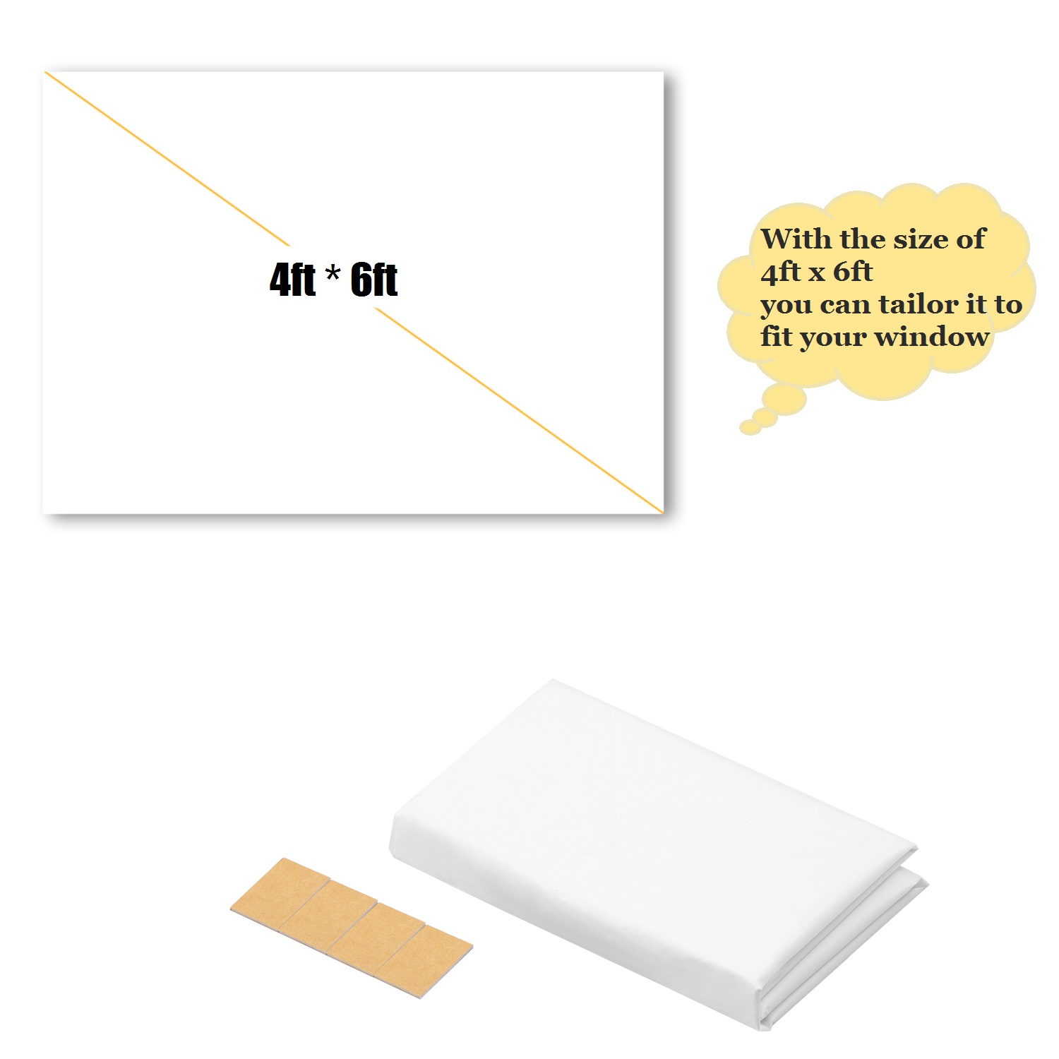 Semi-Translucent Curtain Rear Projection Screen with the Size of 4ft x 6ft Curtain