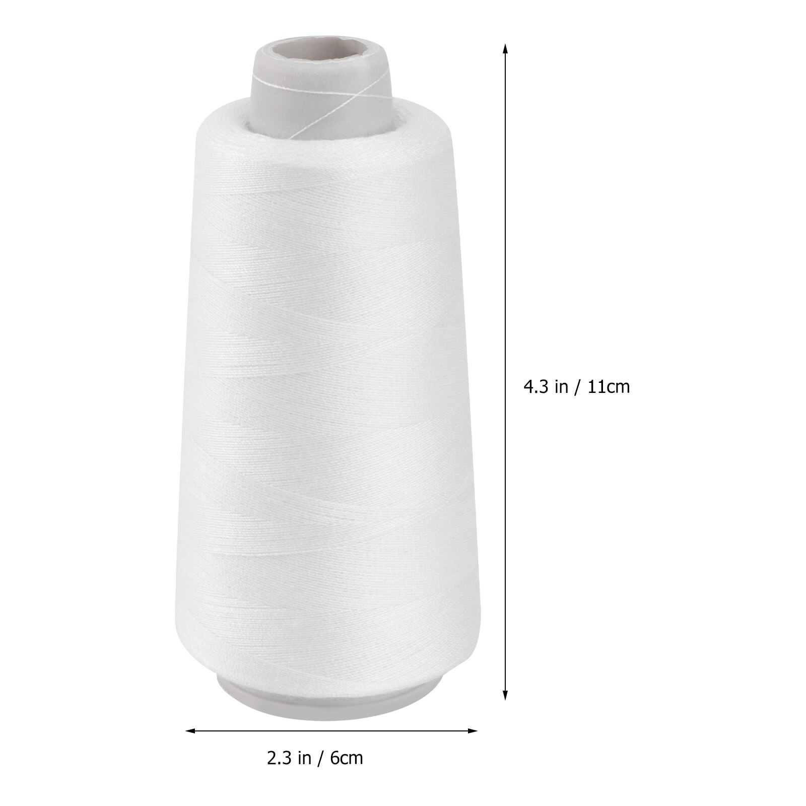 Bleached 3000 Yards Polyester Sewing Thread for Sewing Machine (White)