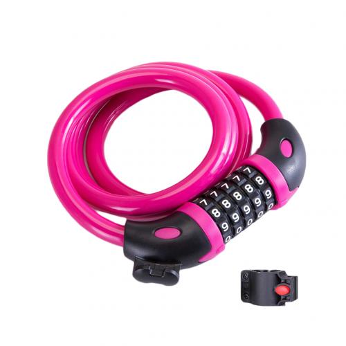 High Security Anti-Diefstal 5 Cijfercombinatie Staaldraad Bike Motor Code Lock Motorcycle Accessoires Exterieur Gespaard Onderdelen: Roze