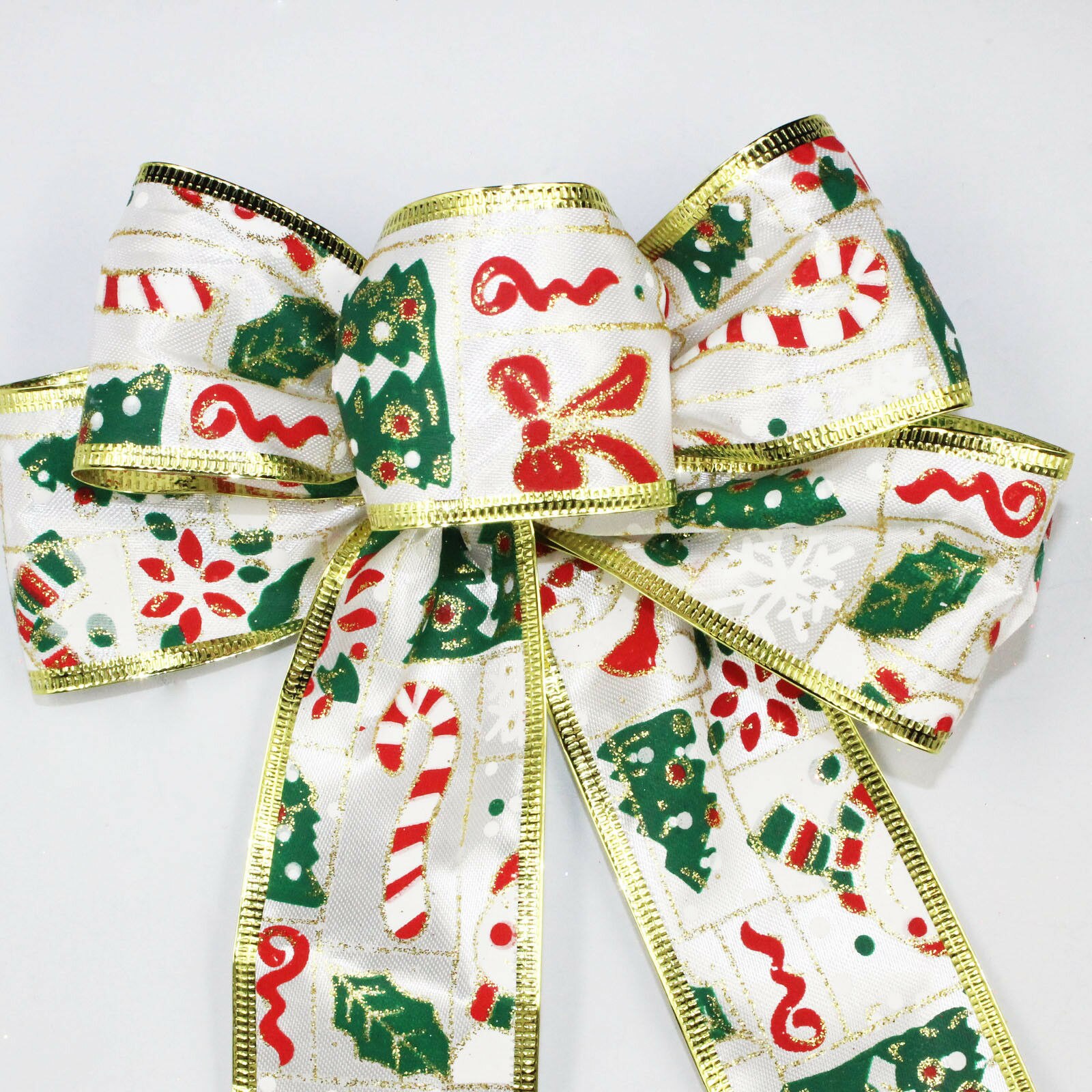 B-julesløjfer juletræ bånd sløjfe sløjfe blomsterindpakning til bryllup begivenheder fødselsdag dekoration godt år: Farverig 1