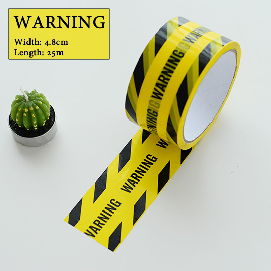 1/Roll 48mmx25m Warning Tapes Yellow Black Caution Keep Out Sign Barrier Safety Reminder Sticker For Warehouse Factory School: Orange