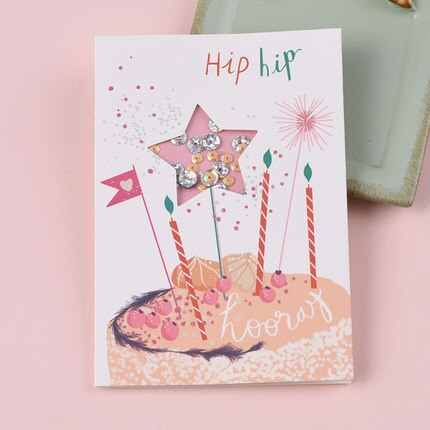 Roligt glitter födelsedagskort festkort skaka tomtebloss tack minikort: Nr .01