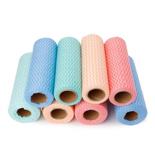 Paño de cocina desechable de tela no tejida, paño para lavar platos, toallas de limpieza para cocina, trapos de limpieza antigrasa, 50 hojas por rollo: Default Title