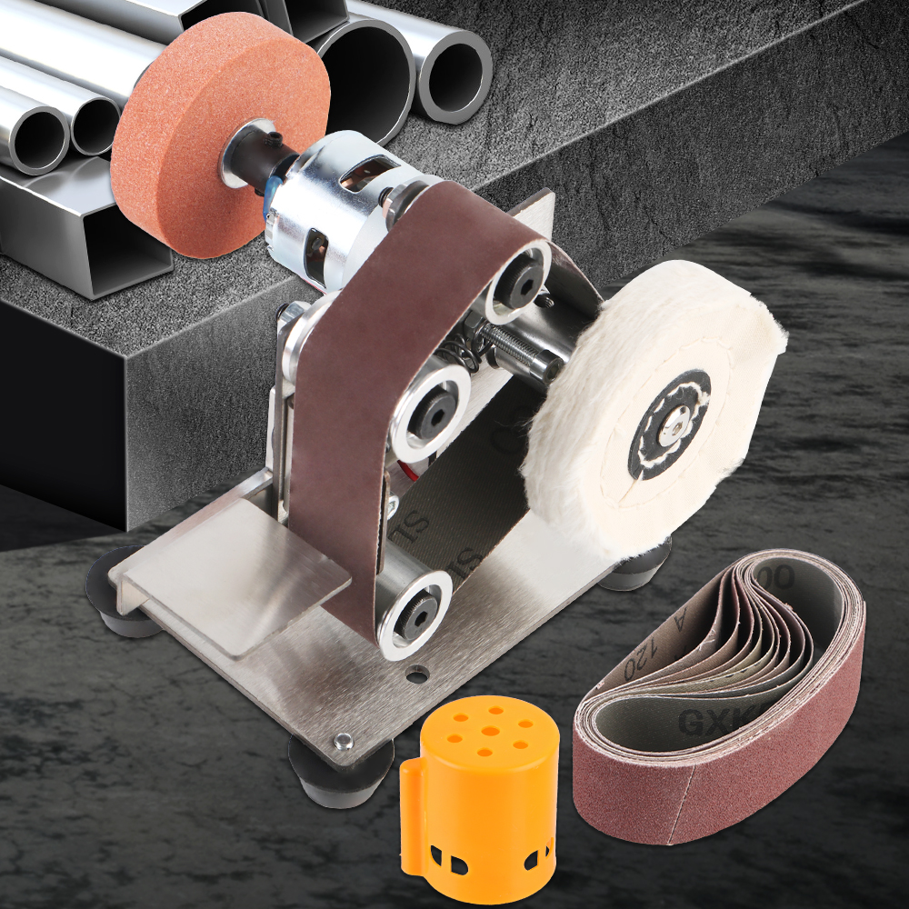 Rettificatrice elettrica per affilatrice a 7 velocità variabile Levigatrice elettrica per levigatura e lucidatura ​ Mini levigatrice a nastro con spina UE