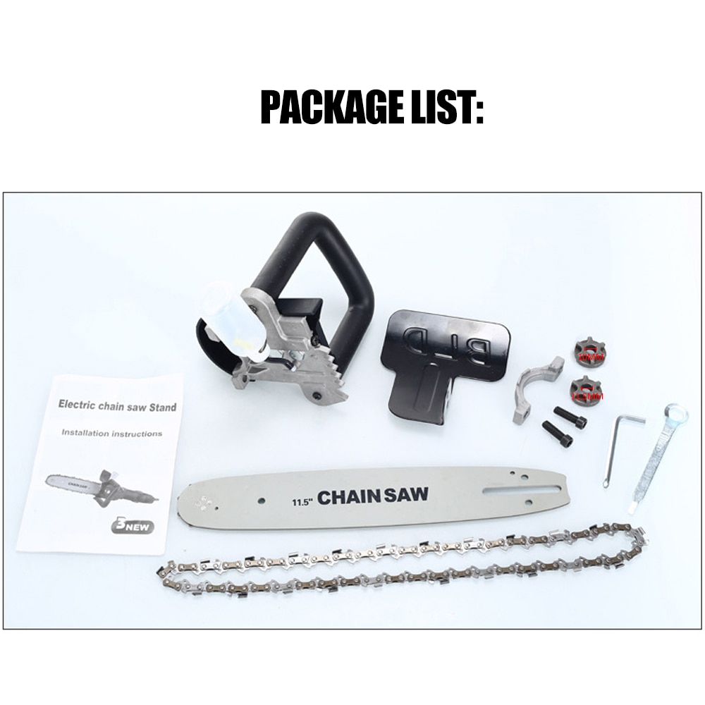 11.5 Inch Chainsaw Refit Conversion Kit Chainsaw Bracket Set Change Angle Grinder into Chain Saw Woodworking Power Tool