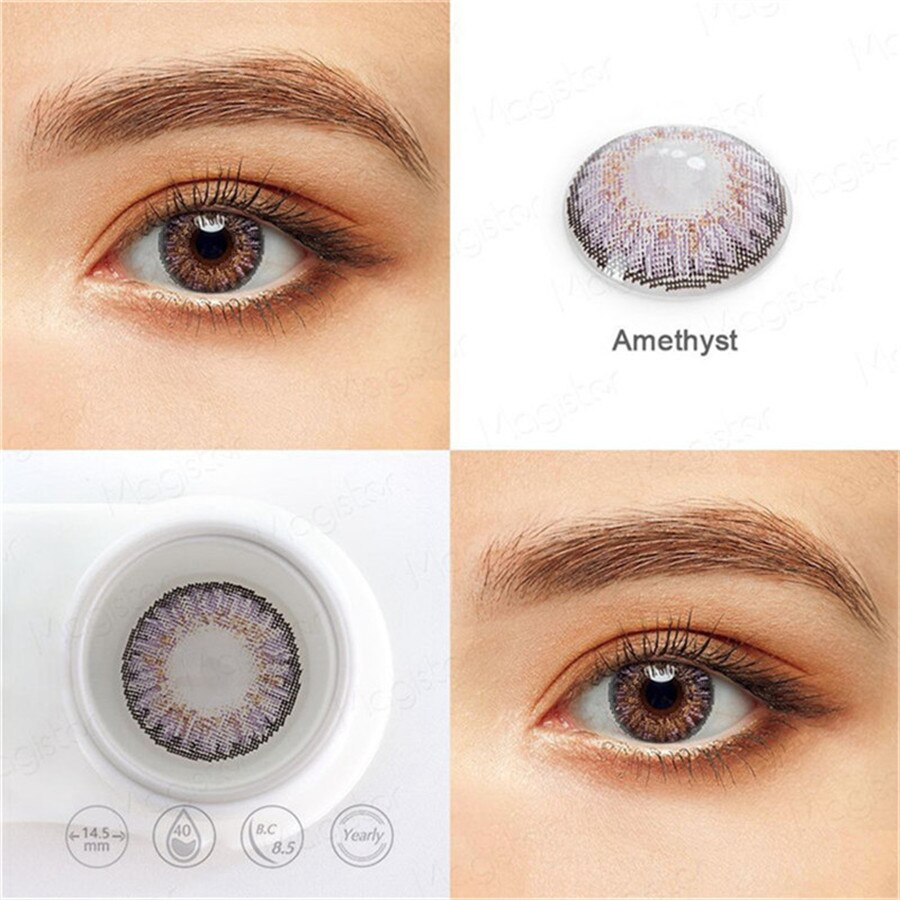 Lentillas de colores con ojos grandes para mujer, lentillas cosméticas de colores para pupila, maquillaje para de Halloween, 1 par: 3