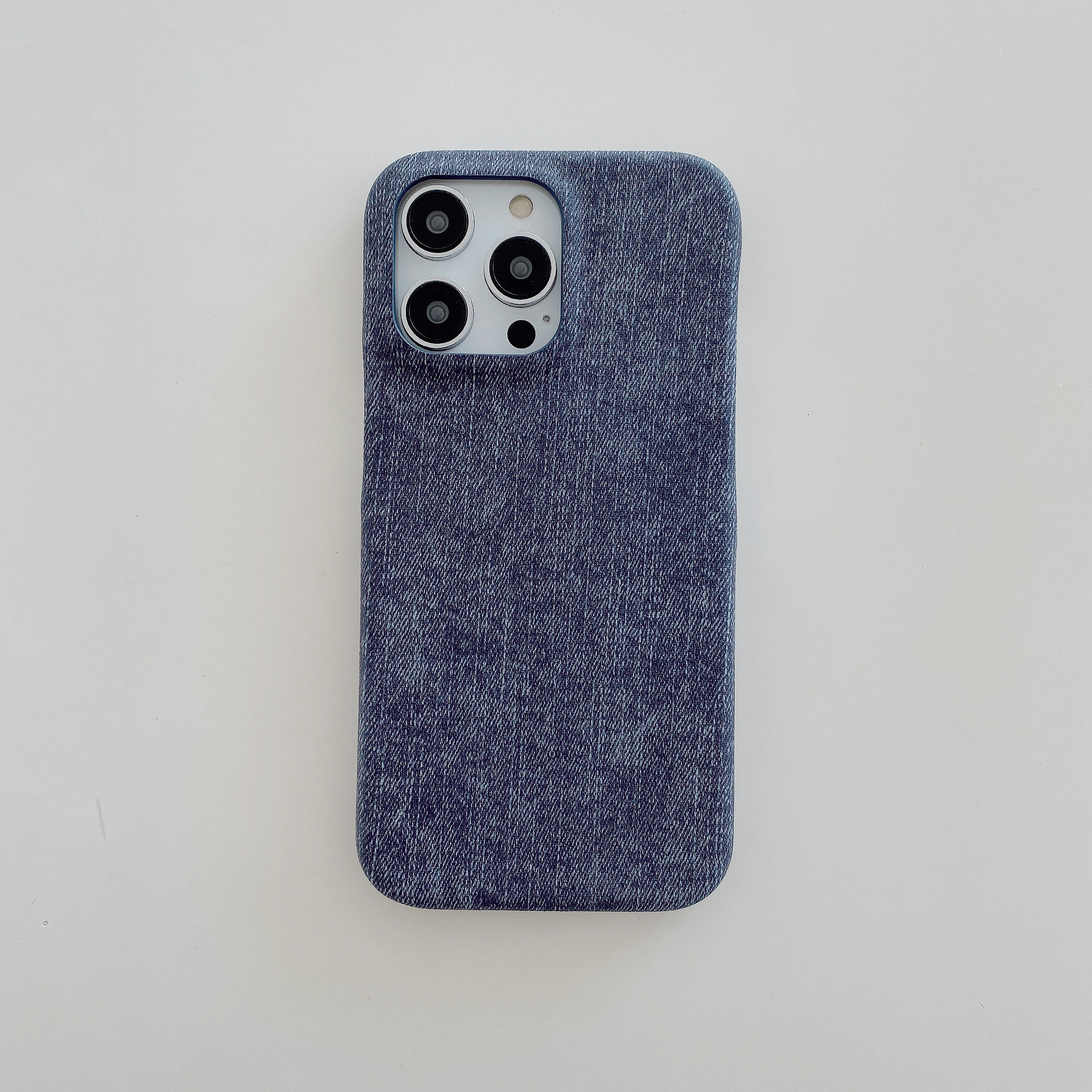 Denim Leather Case For iPhone 15 14 13 12 11 Pro Max Luxury Simple Shockproof Back Cover: for iphone11 Pro(5.8") / Blue