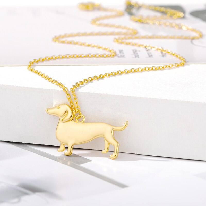 Teckel Vormige Ketting Voor Vrouwen Worst Hond Hanger Kettingen Leuke Gold Rvs Ketting Hond Ketting Kerstcadeau
