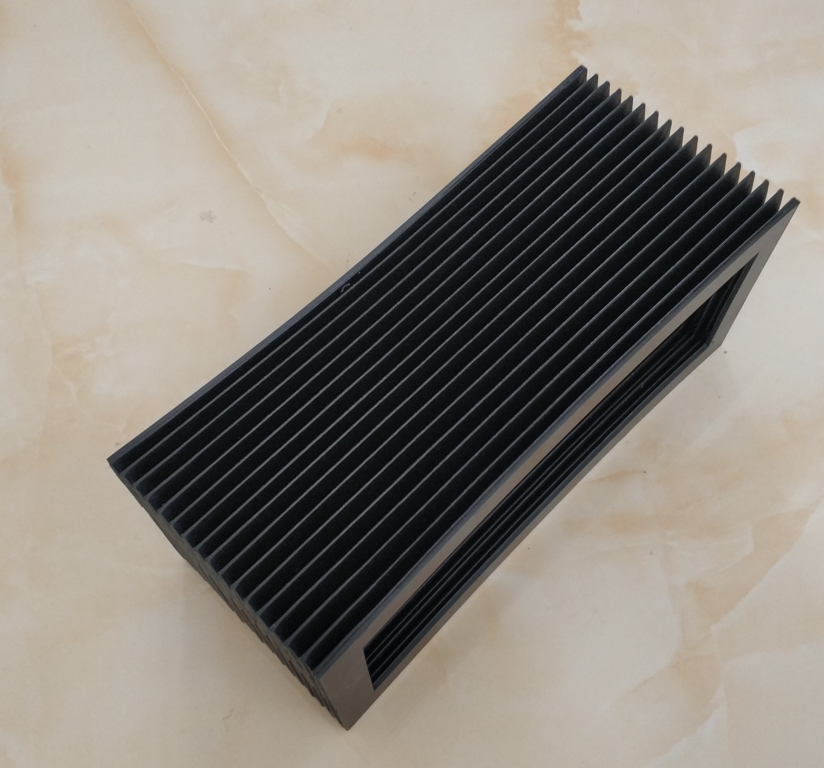 Soufflet de protection Rectangle, Lmax 300mm, extérieur 290 mm x 110mm, intérieur 260 mm x 80 mm